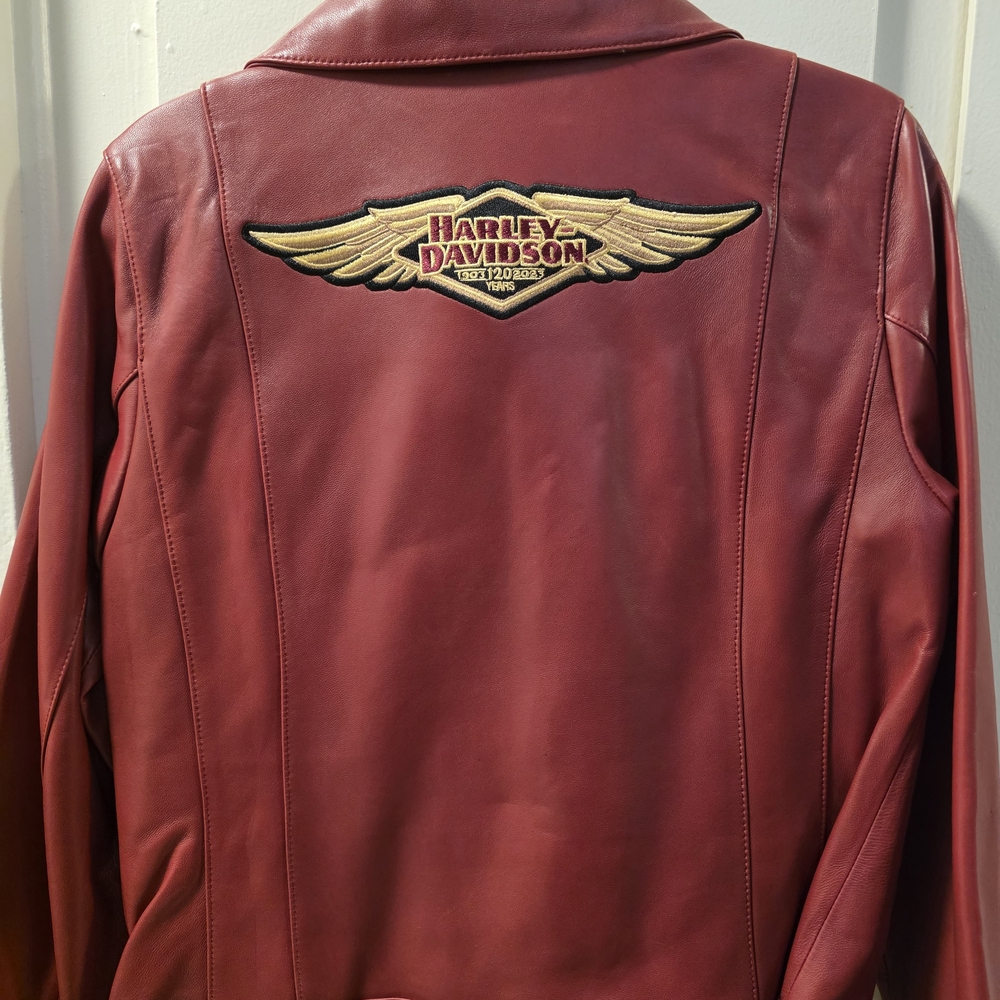 Harley-Davidson Women's Red Leather Jacket - Picture 9 of 9